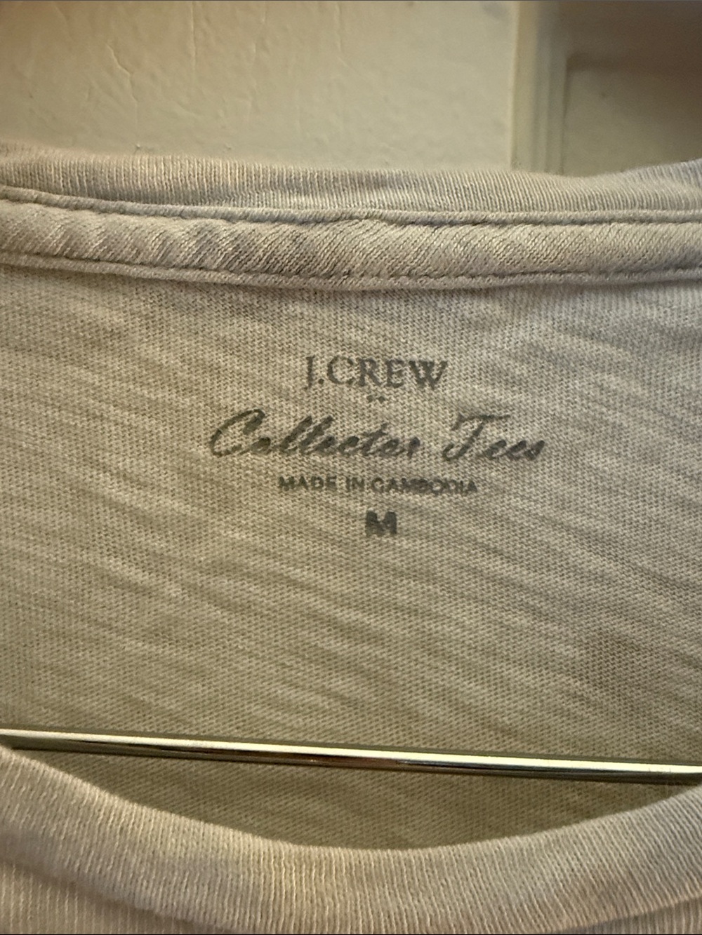 J. Crew light beige/cream Collector Tee - Picture 2 of 3